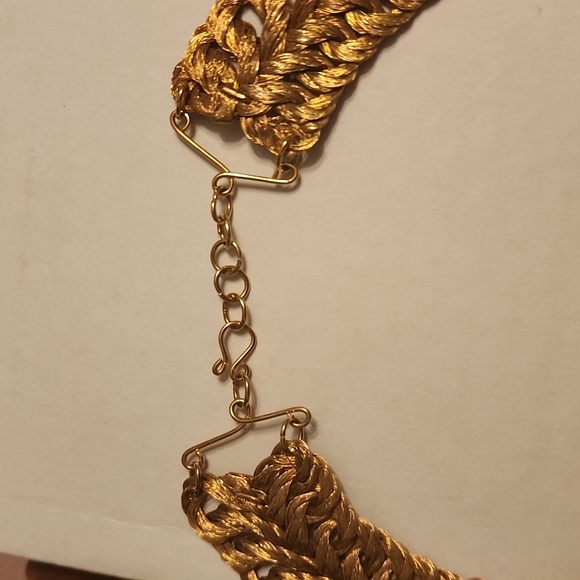 Vintage Gold Tone Rope  Choker Necklace - Picture 2 of 3